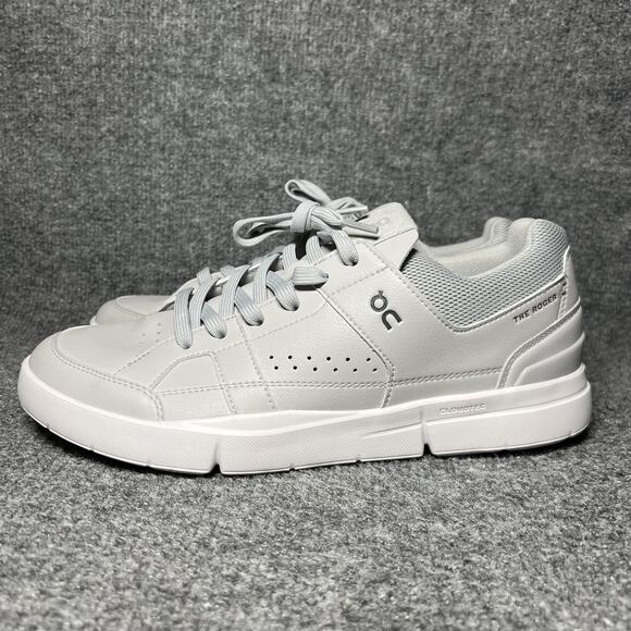 On Running THE ROGER Clubhouse Shoes Mens Size 9.5 Gray White CloudTec Tennis - Picture 3 of 9